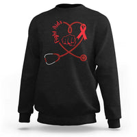 Fight AIDS Nurse Sweatshirt Red Ribbon HIV Awareness Gift - Wonder Print Shop