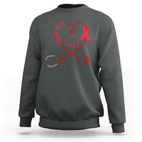 Fight AIDS Nurse Sweatshirt Red Ribbon HIV Awareness Gift - Wonder Print Shop