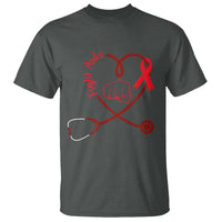 Fight AIDS Nurse T Shirt Red Ribbon HIV Awareness Gift - Wonder Print Shop