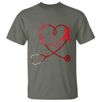 Fight AIDS Nurse T Shirt Red Ribbon HIV Awareness Gift - Wonder Print Shop