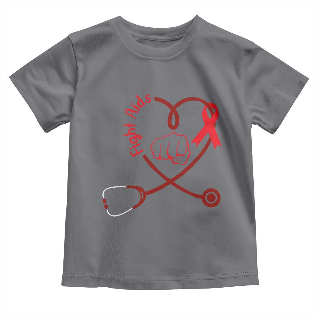 Fight AIDS Nurse Toddler T Shirt Red Ribbon HIV Awareness Gift - Wonder Print Shop