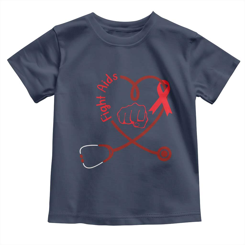 Fight AIDS Nurse Toddler T Shirt Red Ribbon HIV Awareness Gift - Wonder Print Shop