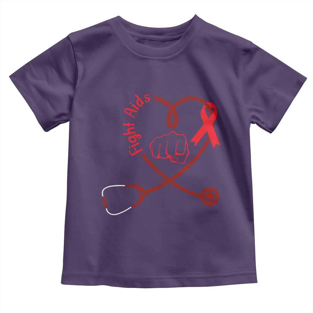 Fight AIDS Nurse Toddler T Shirt Red Ribbon HIV Awareness Gift - Wonder Print Shop