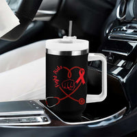 Fight AIDS Nurse Tumbler With Handle Red Ribbon HIV Awareness Gift - Wonder Print Shop