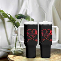Fight AIDS Nurse Tumbler With Handle Red Ribbon HIV Awareness Gift - Wonder Print Shop