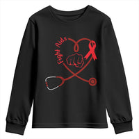 Fight AIDS Nurse Youth Sweatshirt Red Ribbon HIV Awareness Gift - Wonder Print Shop