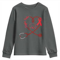 Fight AIDS Nurse Youth Sweatshirt Red Ribbon HIV Awareness Gift - Wonder Print Shop