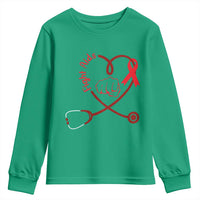 Fight AIDS Nurse Youth Sweatshirt Red Ribbon HIV Awareness Gift - Wonder Print Shop