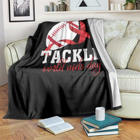 Tackle World AIDS Day Throw Blanket Red Ribbon Football Awareness Gift - Wonder Print Shop