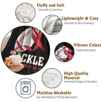 Tackle World AIDS Day Throw Blanket Red Ribbon Football Awareness Gift - Wonder Print Shop