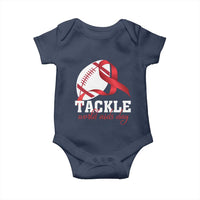 Tackle World AIDS Day Baby Onesie Red Ribbon Football Awareness Gift - Wonder Print Shop