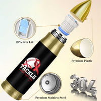 Tackle World AIDS Day Bullet Tumbler Red Ribbon Football Awareness Gift - Wonder Print Shop