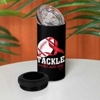 Tackle World AIDS Day 4 in 1 Can Cooler Tumbler Red Ribbon Football Awareness Gift - Wonder Print Shop
