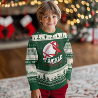 Tackle World AIDS Day Ugly Christmas Sweater Red Ribbon Football Awareness Gift - Wonder Print Shop