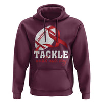 Tackle World AIDS Day Hoodie Red Ribbon Football Awareness Gift - Wonder Print Shop