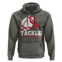 Tackle World AIDS Day Hoodie Red Ribbon Football Awareness Gift - Wonder Print Shop