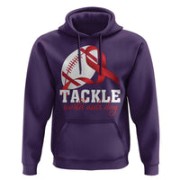 Tackle World AIDS Day Hoodie Red Ribbon Football Awareness Gift - Wonder Print Shop