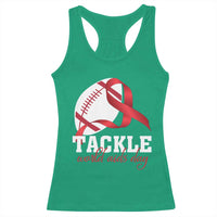 Tackle World AIDS Day Racerback Tank Top Red Ribbon Football Awareness Gift - Wonder Print Shop