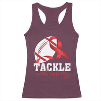 Tackle World AIDS Day Racerback Tank Top Red Ribbon Football Awareness Gift - Wonder Print Shop