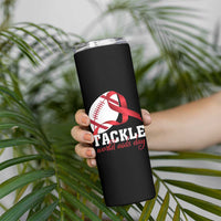 Tackle World AIDS Day Skinny Tumbler Red Ribbon Football Awareness Gift - Wonder Print Shop