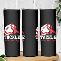 Tackle World AIDS Day Skinny Tumbler Red Ribbon Football Awareness Gift - Wonder Print Shop