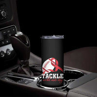 Tackle World AIDS Day Skinny Tumbler Red Ribbon Football Awareness Gift - Wonder Print Shop