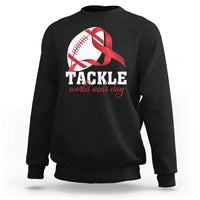 Tackle World AIDS Day Sweatshirt Red Ribbon Football Awareness Gift - Wonder Print Shop