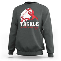 Tackle World AIDS Day Sweatshirt Red Ribbon Football Awareness Gift - Wonder Print Shop