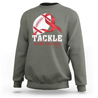Tackle World AIDS Day Sweatshirt Red Ribbon Football Awareness Gift - Wonder Print Shop