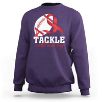 Tackle World AIDS Day Sweatshirt Red Ribbon Football Awareness Gift - Wonder Print Shop