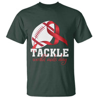 Tackle World AIDS Day T Shirt Red Ribbon Football Awareness Gift - undefined