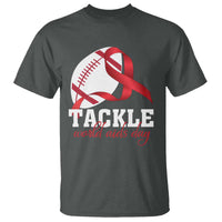 Tackle World AIDS Day T Shirt Red Ribbon Football Awareness Gift - undefined