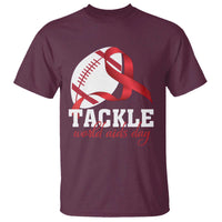 Tackle World AIDS Day T Shirt Red Ribbon Football Awareness Gift - undefined