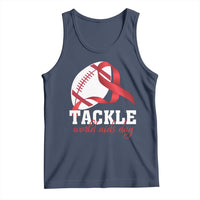 Tackle World AIDS Day Tank Top Red Ribbon Football Awareness Gift - Wonder Print Shop