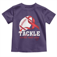 Tackle World AIDS Day Toddler T Shirt Red Ribbon Football Awareness Gift - Wonder Print Shop