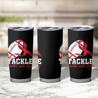 Tackle World AIDS Day Tumbler Cup Red Ribbon Football Awareness Gift - Wonder Print Shop