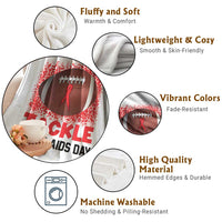 Tackle World AIDS Day Throw Blanket Football HIV Awareness Red Ribbon - Wonder Print Shop