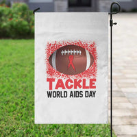Tackle World AIDS Day Garden Flag Football HIV Awareness Red Ribbon - Wonder Print Shop
