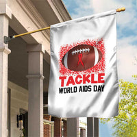 Tackle World AIDS Day Garden Flag Football HIV Awareness Red Ribbon - Wonder Print Shop