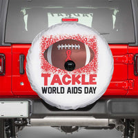 Tackle World AIDS Day Spare Tire Cover Football HIV Awareness Red Ribbon - Wonder Print Shop