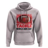 Tackle World AIDS Day Hoodie Football HIV Awareness Red Ribbon - Wonder Print Shop
