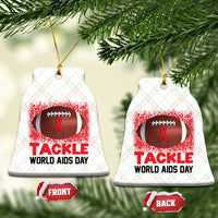 Tackle World AIDS Day Ceramic Ornament Football HIV Awareness Red Ribbon - Wonder Print Shop