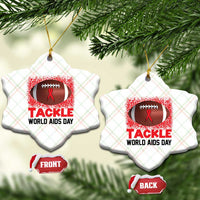 Tackle World AIDS Day Ceramic Ornament Football HIV Awareness Red Ribbon - Wonder Print Shop