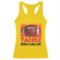 Tackle World AIDS Day Racerback Tank Top Football HIV Awareness Red Ribbon - Wonder Print Shop