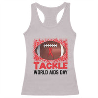Tackle World AIDS Day Racerback Tank Top Football HIV Awareness Red Ribbon - Wonder Print Shop