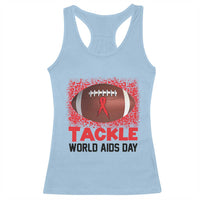 Tackle World AIDS Day Racerback Tank Top Football HIV Awareness Red Ribbon - Wonder Print Shop