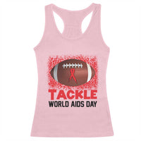 Tackle World AIDS Day Racerback Tank Top Football HIV Awareness Red Ribbon - Wonder Print Shop