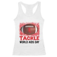Tackle World AIDS Day Racerback Tank Top Football HIV Awareness Red Ribbon - Wonder Print Shop