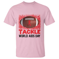 Tackle World AIDS Day T Shirt Football HIV Awareness Red Ribbon - Wonder Print Shop
