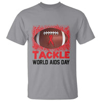 Tackle World AIDS Day T Shirt Football HIV Awareness Red Ribbon - Wonder Print Shop